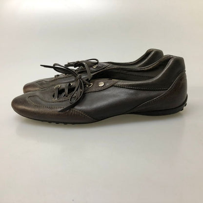 トッズ ドライビングシューズ レザースニーカー リザード型押し×カーフ コンビ ブラウン レディース サイズ36.5 TOD’S 約23.5cm【AFC31】