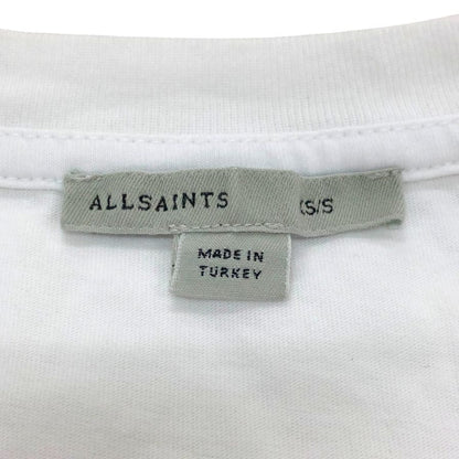 中古◆オールセインツ カットソー 半袖 シルバー フリンジ 装飾 金具 コットン Tシャツ ホワイト メンズ サイズXS ALLSAINTS 【AFB18】
