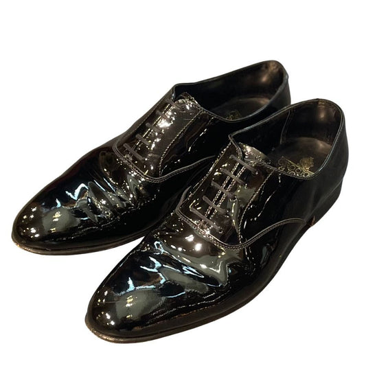 クロケット&ジョーンズ レザーシューズ プレーントゥ チャーム パテントレザー ブラック メンズ サイズUK8E  CROCKETT&JONES ビジネスシューズ 約26.5cm【LA】【中古】