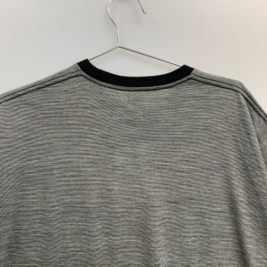 新品同様◆バトナー Tシャツ カットソー ボーダー 半袖 サマーウール bn-26sm-073 ブラック系 メンズ サイズ1 BATONER 【AFB47】