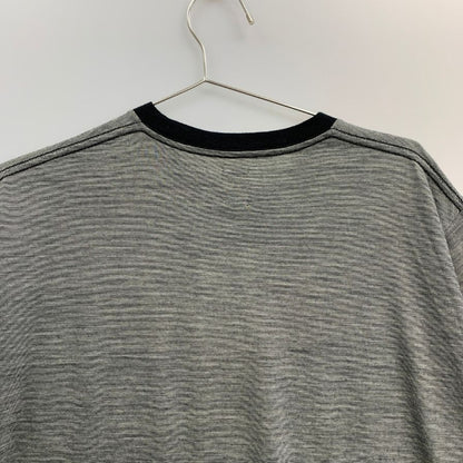 新品同様◆バトナー Tシャツ カットソー ボーダー 半袖 サマーウール bn-26sm-073 ブラック系 メンズ サイズ1 BATONER 【AFB47】