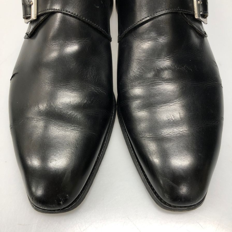 クロケット&ジョーンズ レザーシューズ シングルモンク モンクトン ブラック メンズ サイズ6.5 CROCKETT&JONES MONKTON ビジネスシューズ 約25.0cm【LA】【中古】