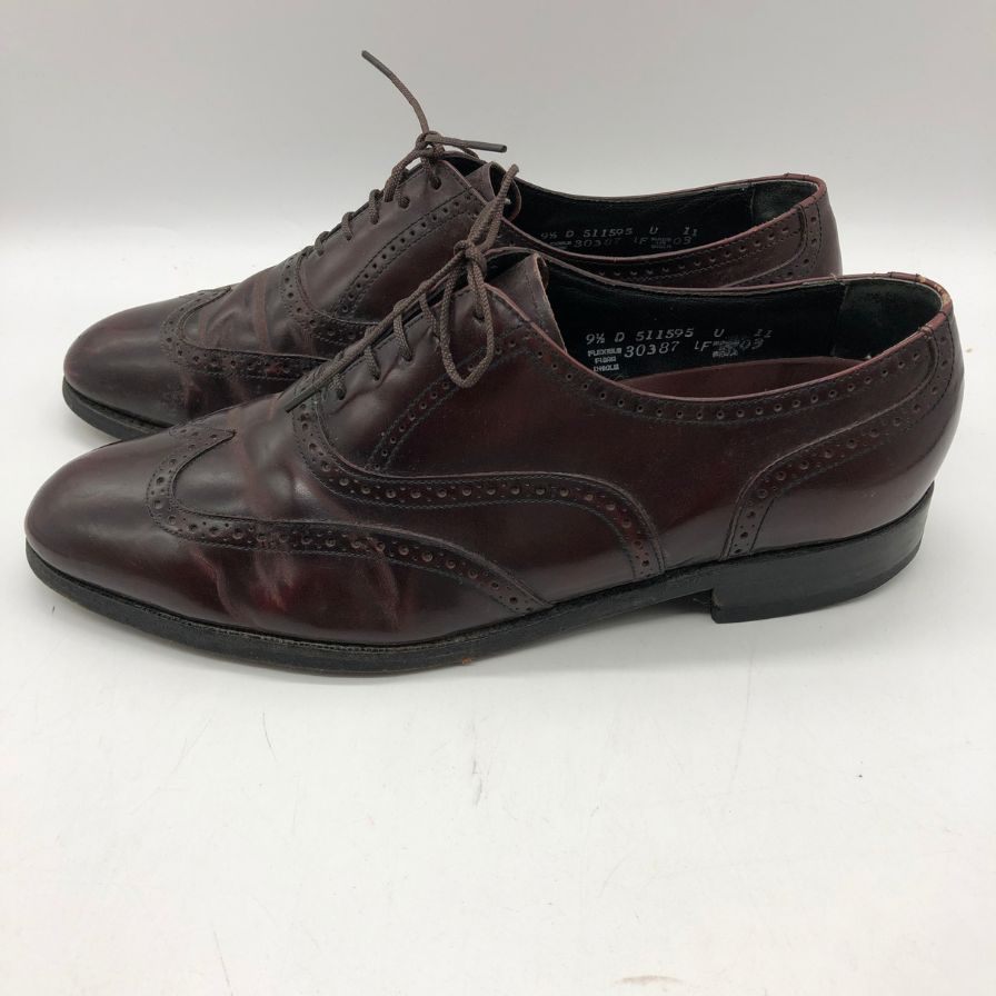 フローシャイム フルブローグ カーフ バーガンディ メンズ サイズ9F FLORSHEIM 約27.0cm【AFC2】