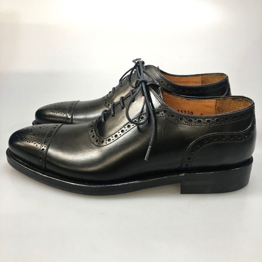ジャランスリウァヤ レザーシューズ 98441 ストレートチップ アデレード カーフ ブラック サイズ6 メンズ Jalan Sriwijaya 約24.5cm【AFD9】