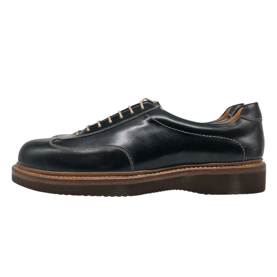 ジャランスリウァヤ レザースニーカー インテリジェンス シューズ 210306 カーフ ブラック サイズ8 メンズ Jalan Sriwijaya Intelligence Shoes 約26.5cm【AFD15-2】