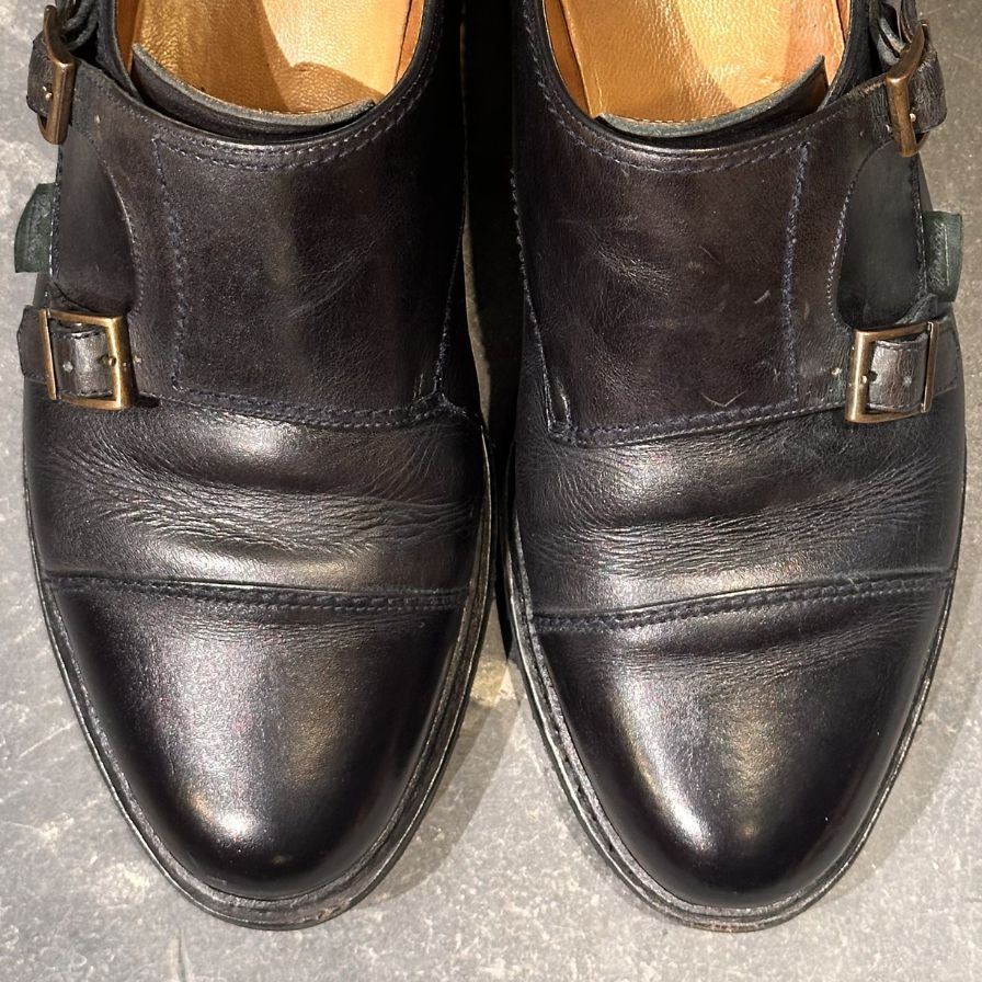 パラブーツ ウィリアム レザーシューズ ダブルモンク ダークネイビー サイズUK7 メンズ PARABOOT ビジネスシューズ 約25.5cm【LA】【中古】