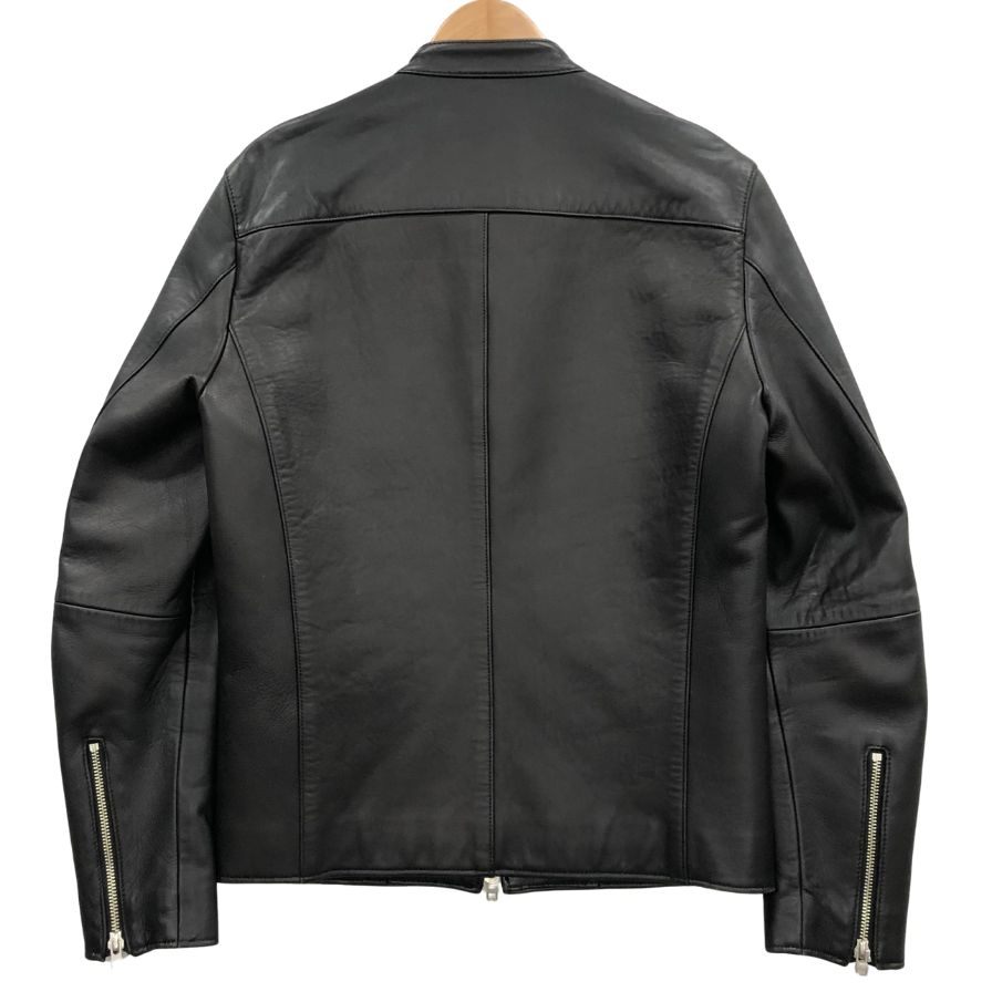 美品◆リドム シングルライダース ジャケット ジップアップ 本革 羊革 ラムレザー サイズS メンズ ブラック  LIDnM 【AFB5】