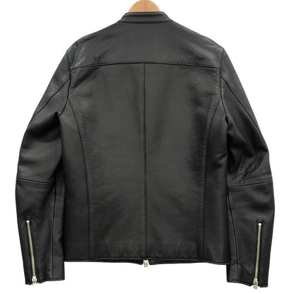 美品◆リドム シングルライダース ジャケット ジップアップ 本革 羊革 ラムレザー サイズS メンズ ブラック  LIDnM 【AFB5】