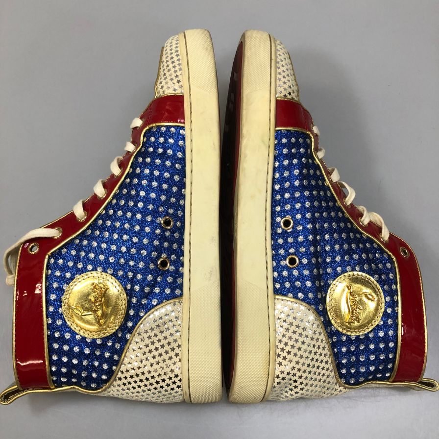 クリスチャン ルブタン 星条旗 ハイカット スニーカー メンズ サイズ41 総柄 Christian Louboutin 約26.0cm【AFC41】