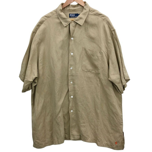 美品◆ポロ ラルフローレン ヴィンテージ開襟シャツ ベージュ メンズ サイズXXL POLO RALPH LAUREN 【AFB6】