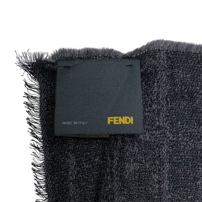フェンディ ストール マフラー エキゾティック柄透かし 100×110 メンズ グレー系 FENDI【AFI21】