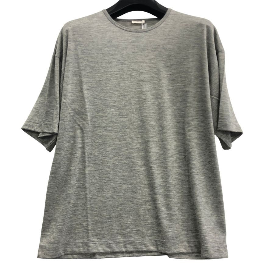 極美品◆キャッシュ＆バルバ カシミヤジャージー キャッシュ Tシャツ カシミヤ100％  グレー レディース サイズ2 cash&barba 【AFB12】