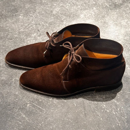 ジョンロブ ロムゼイ チャッカブーツ Jスタンプ  スエード ブラウン サイズUK7D メンズ JOHNLOBB ブーツ 約26.0cm【LA】【中古】
