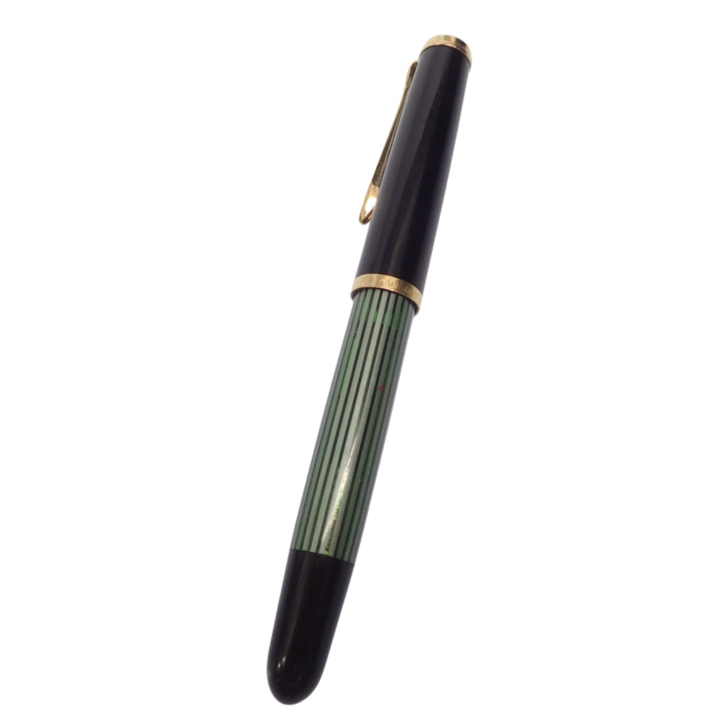 中古◆ペリカン 万年筆 スーベレーン ペン先14C585 縞 緑系 Pelikan【AFI16】