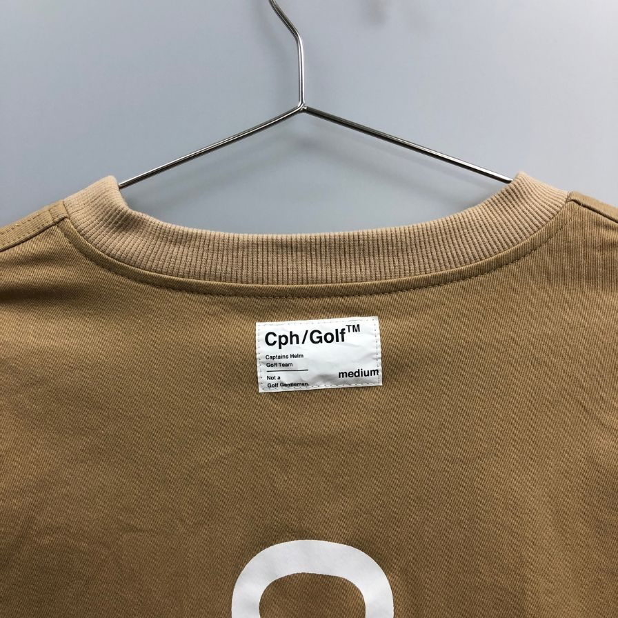 美品◆キャプテンズヘルムゴルフ 長袖Tシャツ ドローストリング ベージュ サイズM メンズ Cph/Golf 【AFB9】