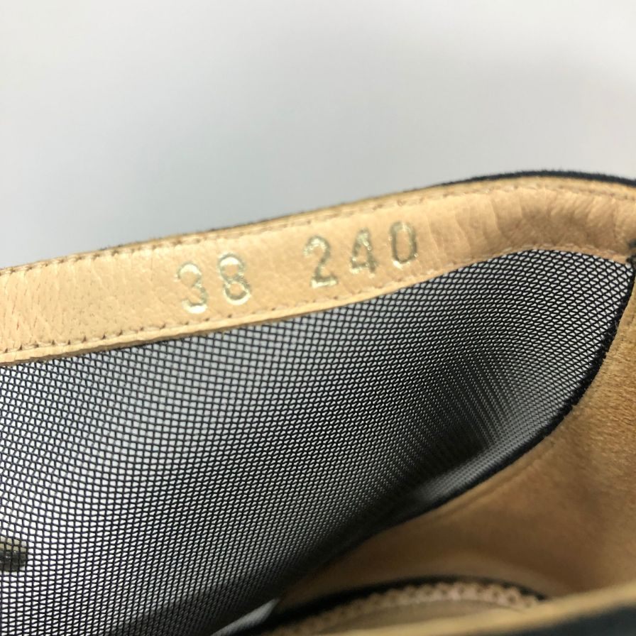 エリザベッタ フランキ ヒールサンダル メッシュ ブラック サイズ38 Elisabetta Franchi 約24.5cm【AFC52】