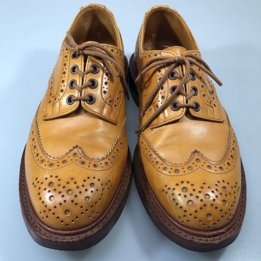 トリッカーズ バートン ウイングチップ カーフ エイコンアンティーク UK8 Tricker’s 約26.5cm【AFC5】