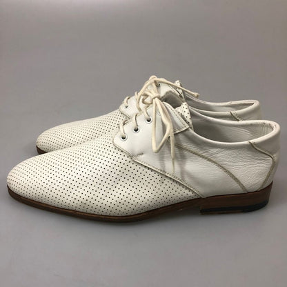 ワールドフットウェアギャラリー レザーシューズ プレーントゥ メッシュ ホワイト サイズ6.5 メンズ World Footwear Gallery 約25.0cm【YB4】