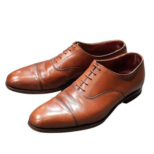 クロケット&ジョーンズ オードリー3 レザーシューズ ストレートチップ サイズUK8.5E メンズ ブラウン CROCKETT&JONES AUDLEY3 ビジネスシューズ 約26.5cm【LA】【中古】