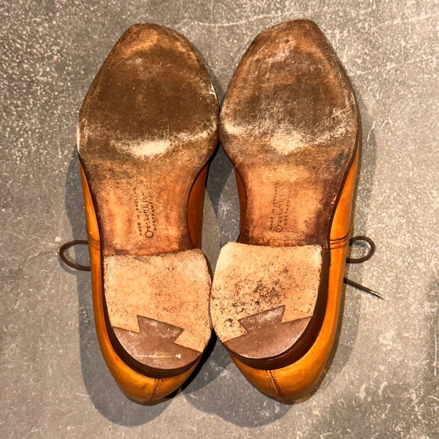 クロケット＆ジョーンズ  プレーントゥ カーフ エイントリー ライトブラウン サイズUK6.5E メンズ CROCKETT&JONES ビジネスシューズ 約25.0cm【LA】【中古】