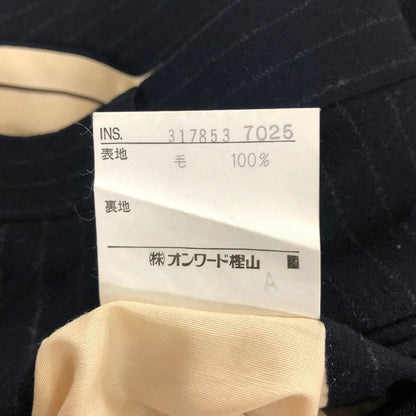 ジェイプレス スラックス センタープレス ウール チョークストライプ ネイビー メンズ サイズC-92 W-80 T-170 J.PRESS 【AFB27】