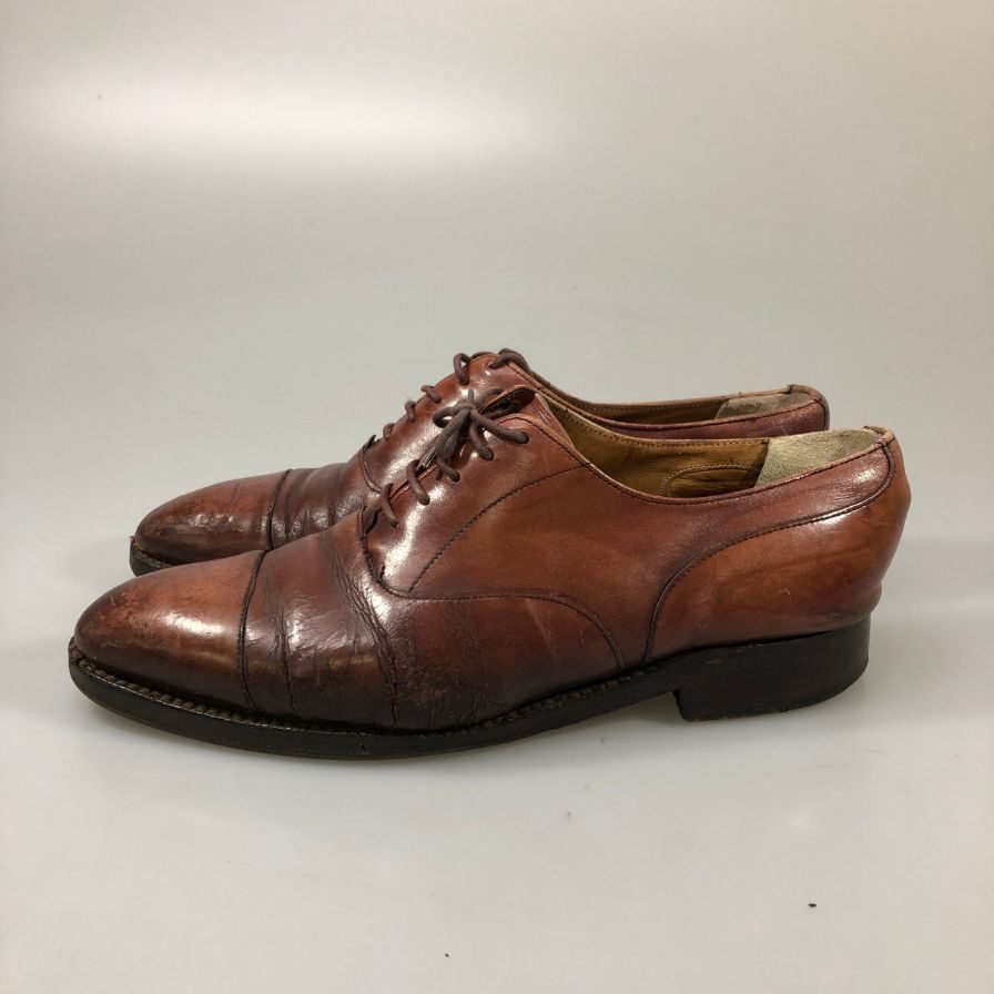 ジョセフ チーニー レザーシューズ ストレートチップ 内羽根 カーフ メンズ サイズ不明 ブラウン系 JOSEPH CHEANEY 約cm【AFC52】