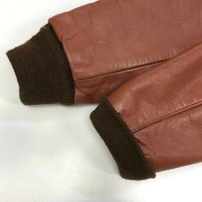 美品◆フラワーズマックローガン レザージャケット TYPE A-2 ワッペン メンズ ブラウン サイズ不明 FLOWERS McCOLGAN 【AFG1】