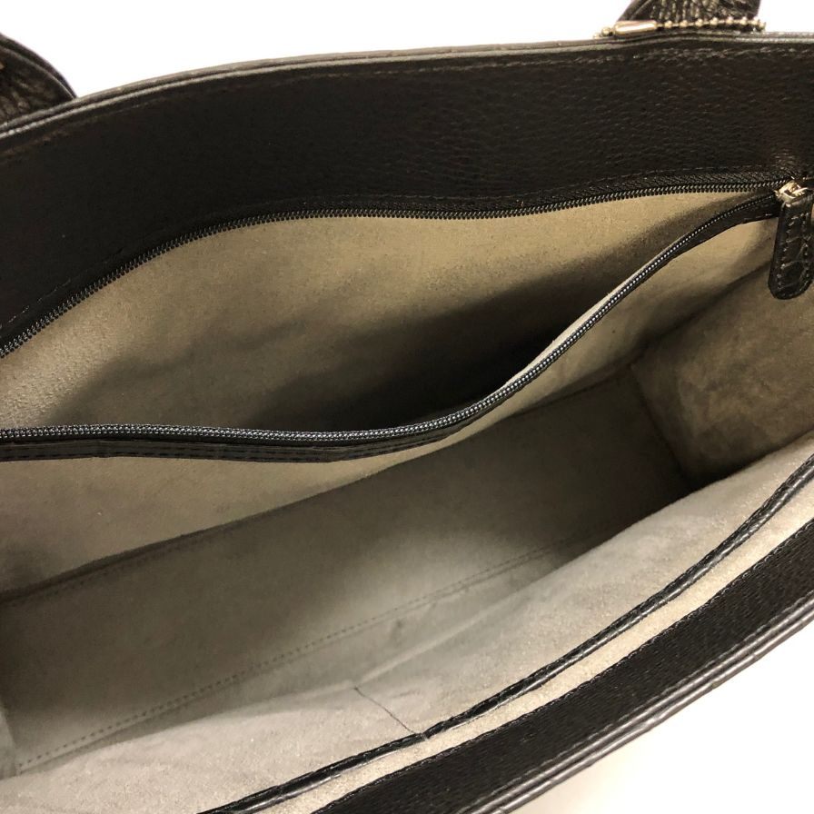 ノーブランド トートバッグ JRA 鑑定品 クロコダイル レザー ハンド 手持ち ブラック【AFE3】