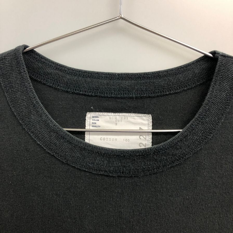 中古◆サカイ 半袖Tシャツ コットン ジャージー ブラック サイズ3 メンズ SCMｰ227 Sacai 【AFA24】