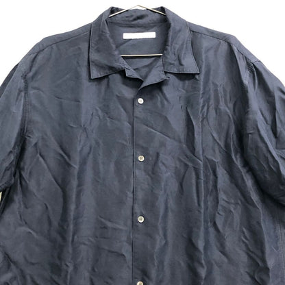 美品◆ジャーナルスタンダード シャツ シルク 半袖 ネイビー サイズM メンズ JOURNAL STANDARD 【AFB43】