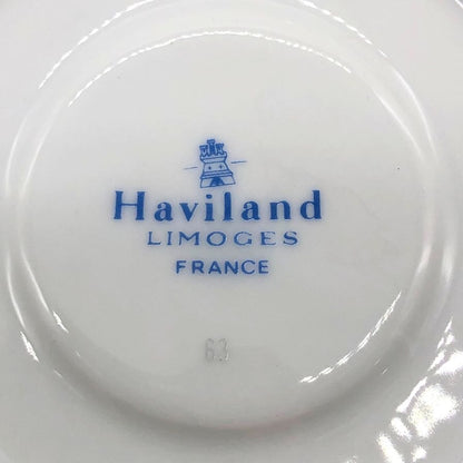 アビランド リモージュ カップ&ソーサー 2組セット デミタスカップ エスプレッソ 花柄  ホワイト系 Haviland LIMOGES【AFI26】【中古】