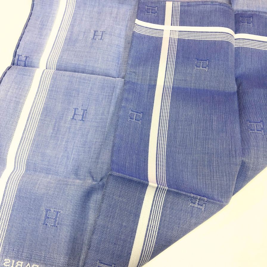 エルメス ハンカチ コットン100% ブルー系 レディース HERMES