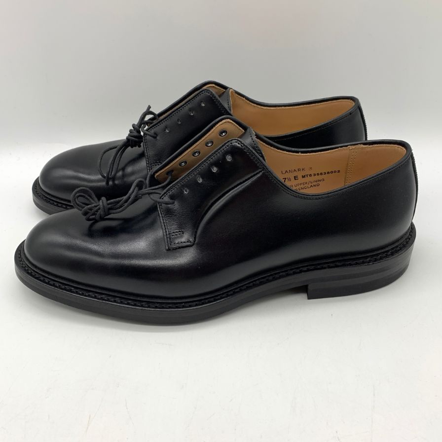 クロケット＆ジョーンズ ラナーク3 レザーソール ブラック サイズ7F ラスト378 メンズ Crockett & Jones ビジネスシューズ 約25.5cm【LA】【中古】