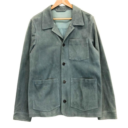中古◆バルスター ヴァルスター 5B レザー シャツジャケット スエード ラム イタリア製 メンズ サイズ48 グリーン Valstar 【AFB17】