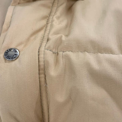 中古◆ザ ノースフェイス ダウンジャケット 茶タグ ビンテージ USA製 ベージュ メンズ サイズL THE NORTH FACE 【AFA12】
