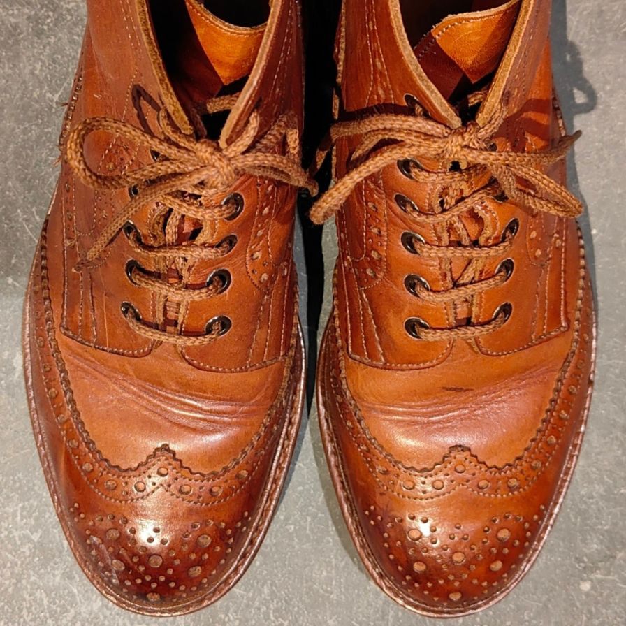 トリッカーズ カントリーブーツ SHIPS別注 2508 ウィングチップ カーフ レザー メンズ サイズ UK8 ブラウン Tricker’ｓ ブーツ 約26.5cm【LA】【中古】