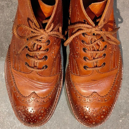 トリッカーズ カントリーブーツ SHIPS別注 2508 ウィングチップ カーフ レザー メンズ サイズ UK8 ブラウン Tricker’ｓ ブーツ 約26.5cm【LA】【中古】