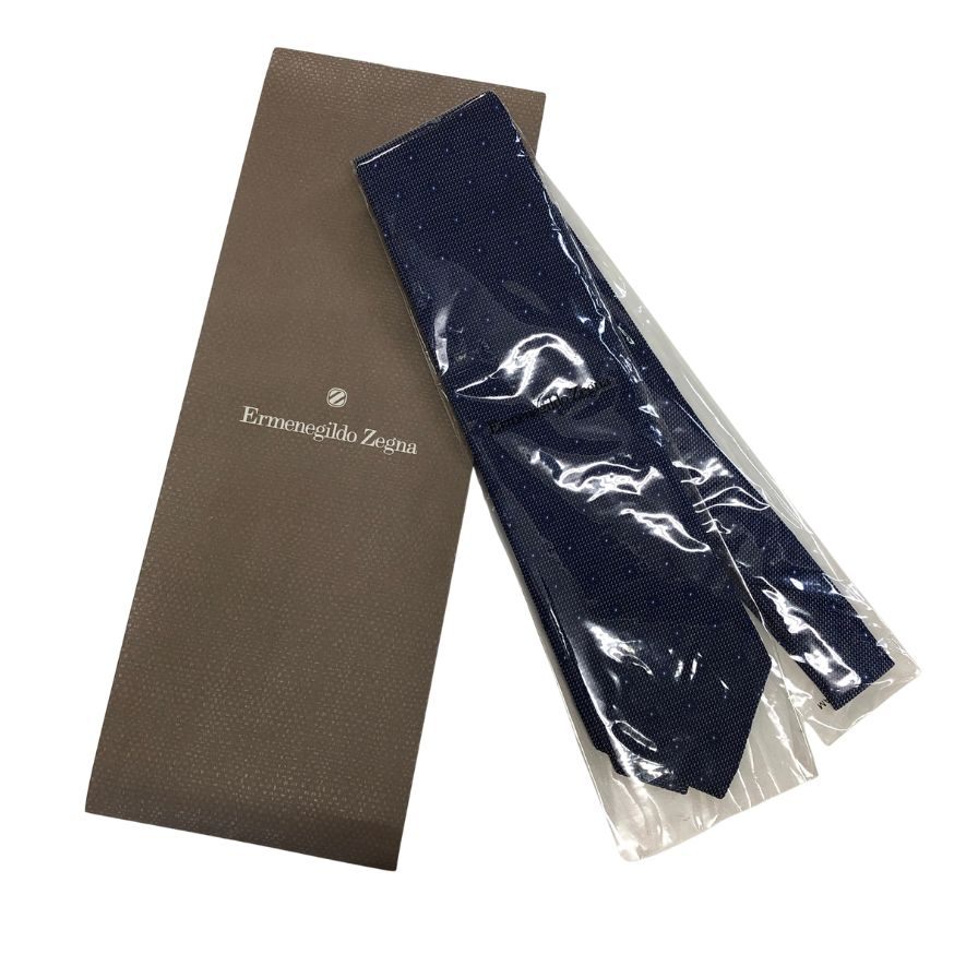 エルメネジルドゼニア ネクタイ シルク100％ 総柄 ブルー Ermenegildo Zegna【AFI21】