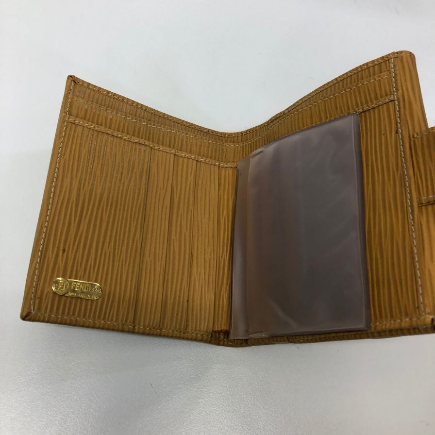 フェンディ 二つ折り財布 オールドフェンディ ペカン柄 ストライプ柄  ブラウン系 FENDI S.A.S.【AFI16】