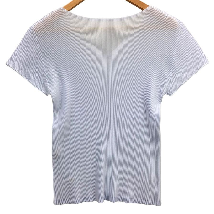 極美品◆プリーツプリーズ イッセイミヤケ カットソー PP53FK292 レディースサイズ 3 ライトブルー PLEATS PLEASE ISSEY MIYAKE 【AFB26】
