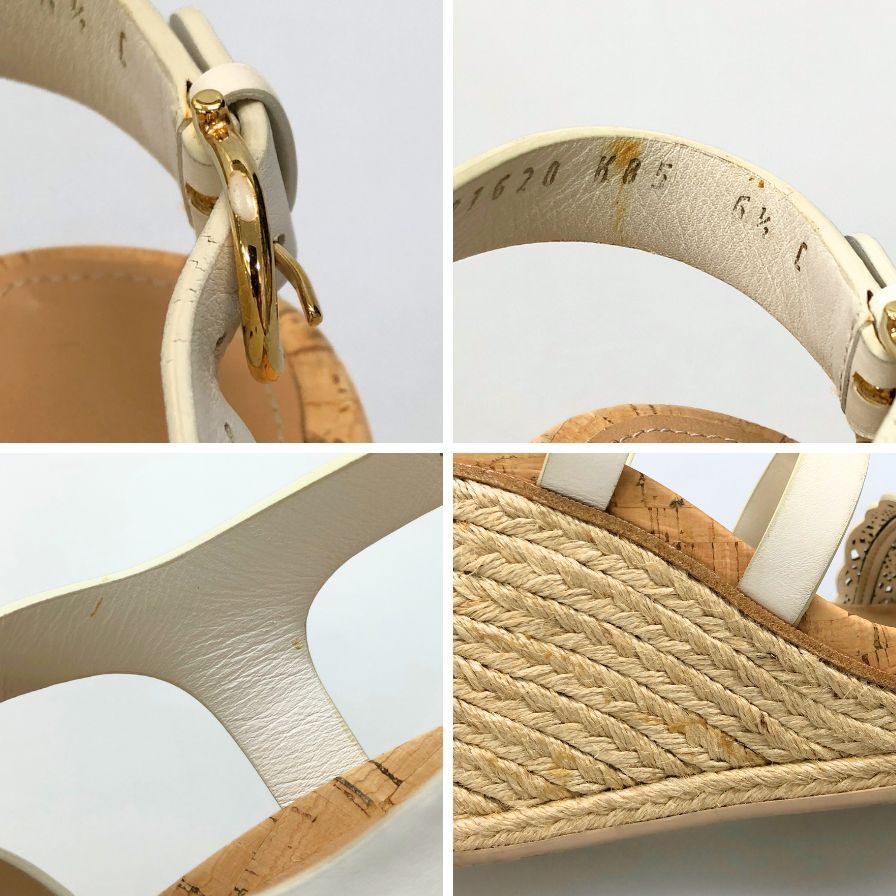 サルヴァトーレフェラガモ エスパドリーユ ウェッジソール サンダル レディース サイズ 6.5 Salvatore Ferragamo 約25.5cm【AFC35】