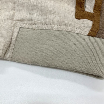 美品◆ザラ デニム クチュール ブルゾン リネン 切替 デザイン ジャケット ジャンパー ベージュ メンズ サイズS ZARA DENIM COUTURE 【AFB10】