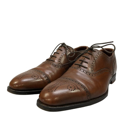 クロケット&ジョーンズ ウェルベック2 セミブローグ カーフ ブラウン サイズ6 CROCKETT&JONES ビジネスシューズ 約24.5cm【LA】【中古】