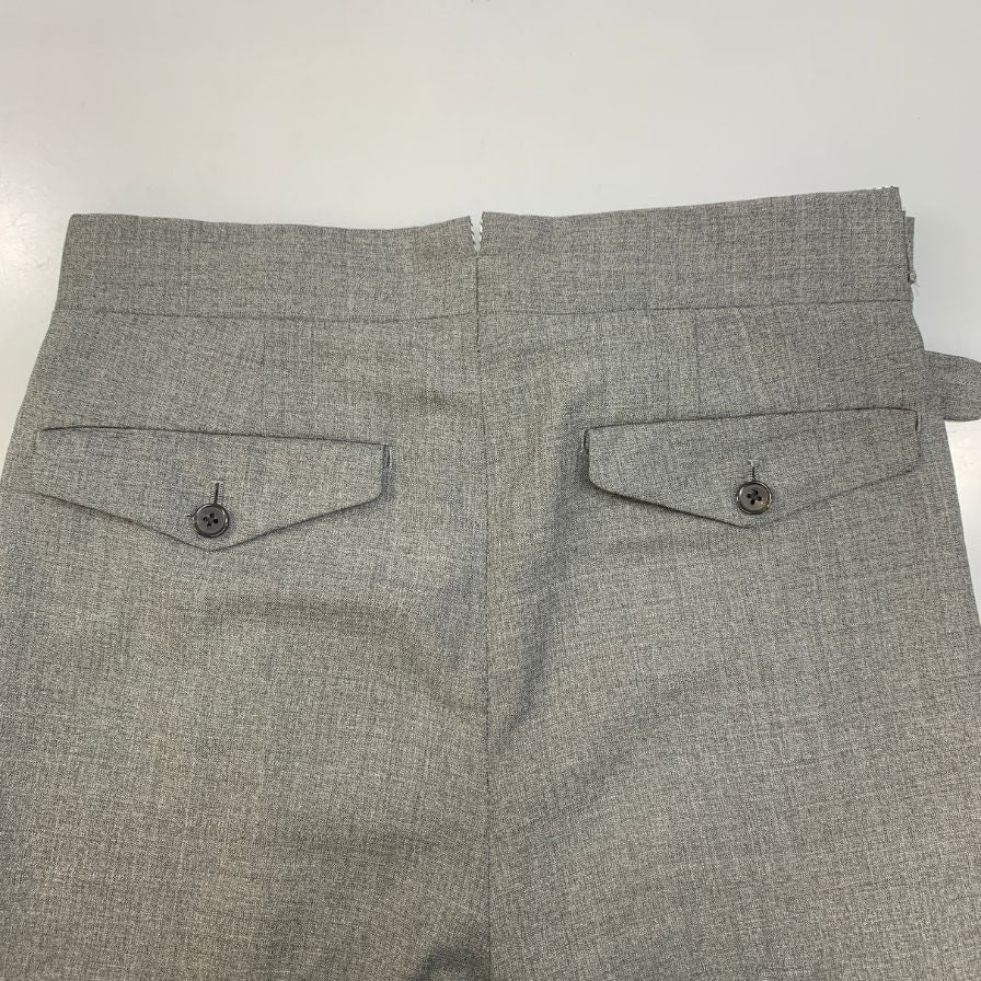 ユニバーサルランゲージ×VITALE BARBERIS CANONICO スラックス カノニコ ウール 2タック ストラップ メンズ グレー サイズSS UNIVERSAL LANGUAGE 【AFB19】