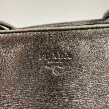 プラダ B5791 うずまき刺繍 トートバッグ ドット柄 ブラック PRADA【AFE1】
