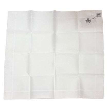 エルメス ハンカチ コットン100% ホワイト レディース HERMES【AFB55】【中古】