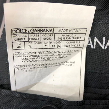 ドルチェ＆ガッバーナ MARTINI 2B ジャケット スーツ ダークストライプ メンズ サイズ46 ブラック DOLCE&GABBANA【AFA1】