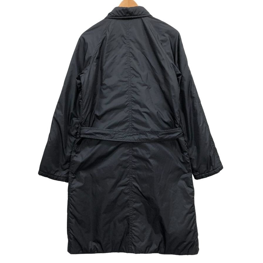 極美品◆アルベルト アスペジ キルティングコート 中綿 ナイロン トレンチ ロング ブラック メンズ サイズM ALBERTO ASPESI 【AFB32】