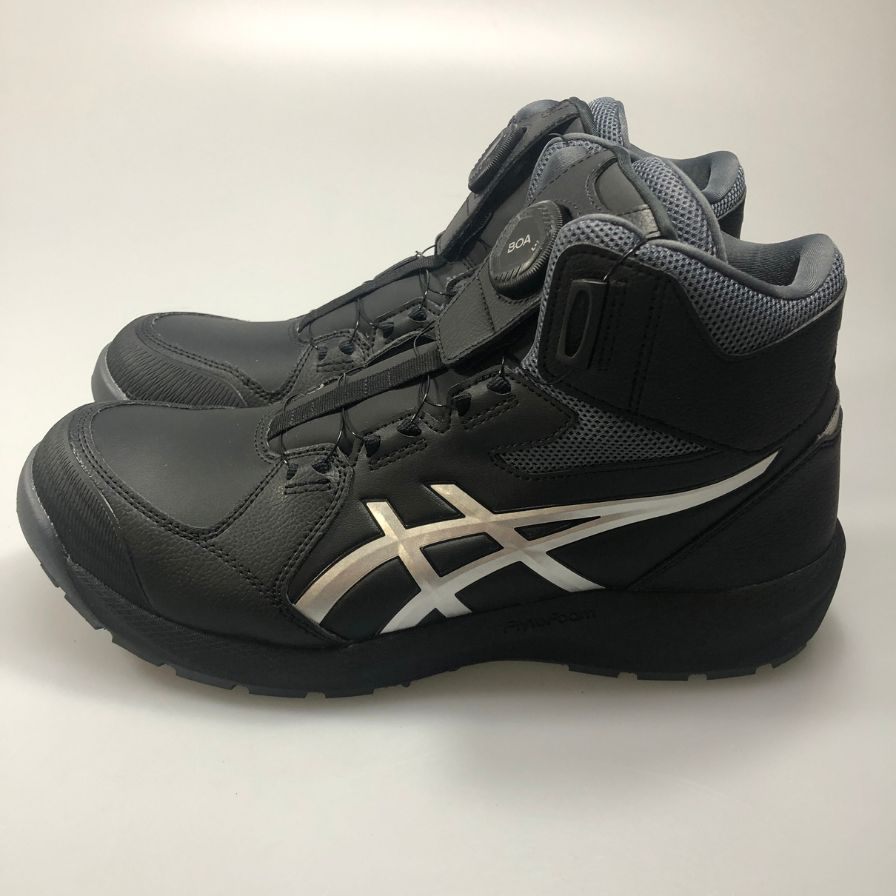アシックス ウィンジョブ CP314 BOA プロスニーカー ブラック×シルバー サイズ27.5㎝ ASICS 約27.5cm【AFD13】