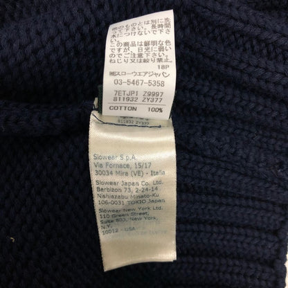 美品◆ザノーネ ニット 厚手 襟付き メンズ ネイビー サイズ50 ZANONE 【AFB28】